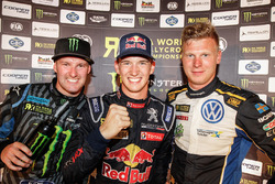 Le vainqueur Timmy Hansen, Team Peugeot Hansen, le 2e Andreas Bakkerud, Hoonigan Racing Division Ford, le 3e Johan Kristoffersson, Volkswagen Team Sweden