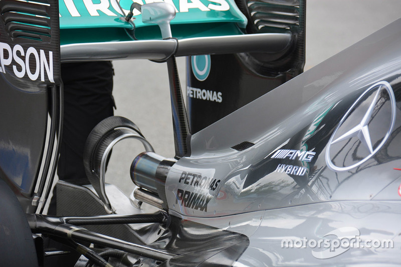 Mercedes AMG F1 W07 achterzijde detail