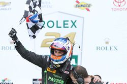 Race winner Pipo Derani, ESM Racing celebrates