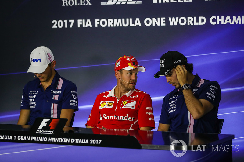 Естебан Окон, Force India, Себастьян Феттель, Ferrari, Серхіо Перес, Force India