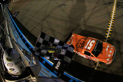 Checkered flag for Daniel Suarez, Kyle Busch Motorsports Toyota