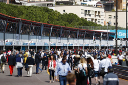 Fans in the pit lane