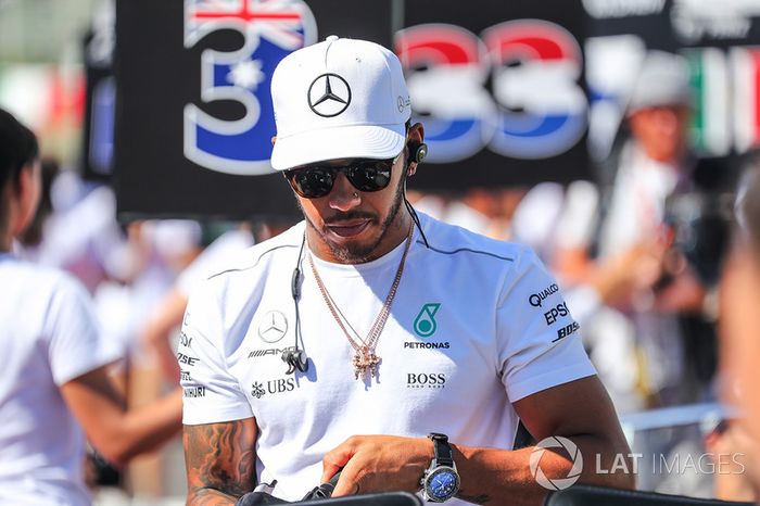 Lewis Hamilton, Mercedes AMG F1 en el desfile de pilotos