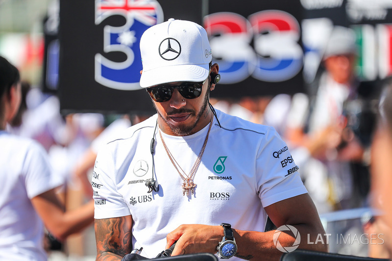 Lewis Hamilton, Mercedes AMG F1 en el desfile de pilotos