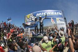 Podium: Winner Ott Tänak, Martin Järveoja, M-Sport, Ford Fiesta WRC