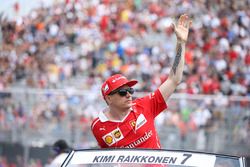 Kimi Raikkonen, Ferrari, in the drivers parade