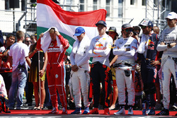 Sebastian Vettel, Ferrari, Valtteri Bottas, Mercedes AMG F1, Max Verstappen, Red Bull Racing, Fernando Alonso, McLaren, Carlos Sainz Jr., Scuderia Toro Rosso and Esteban Ocon, Force India