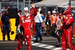 Polesitter Sebastian Vettel, Ferrari, second place Kimi Raikkonen, Ferrari