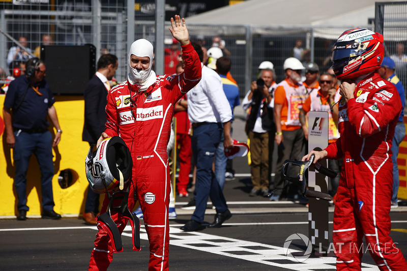 Pole: Sebastian Vettel, Ferrari, 2. Kimi Raikkonen, Ferrari