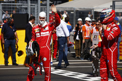 Polesitter Sebastian Vettel, Ferrari, second place Kimi Raikkonen, Ferrari