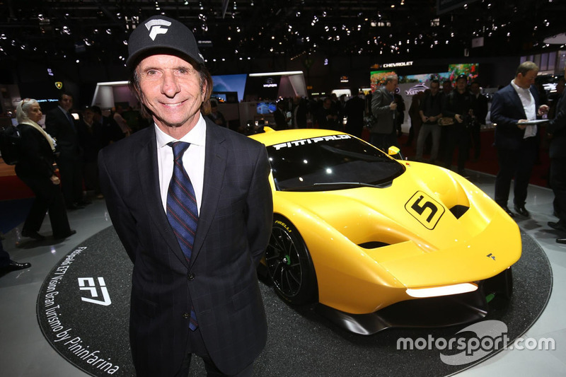 Emerson Fittipaldi with the Fittipaldi EF7 Vision Gran Turismo