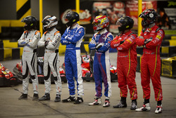 Netherlands driver Bono Huis, team-mate Jérôme d'Ambrosio, Dragon Racing; Aleksi Uusi-Jaakola and te