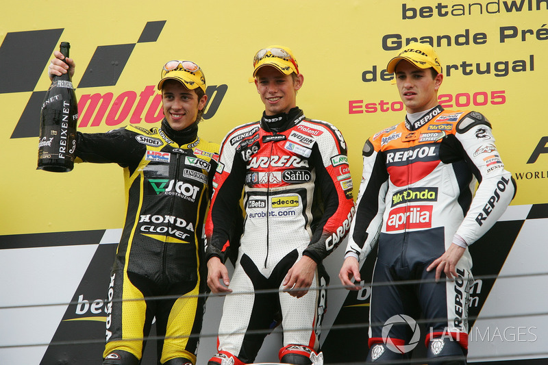 Podium : Andrea Dovizioso, Casey Stoner, Randy De Puniet