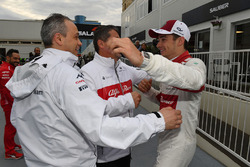 Charles Leclerc, Sauber celebrates sixth place