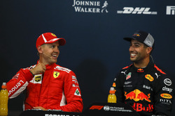 Sebastian Vettel, Ferrari en Daniel Ricciardo, Red Bull Racing