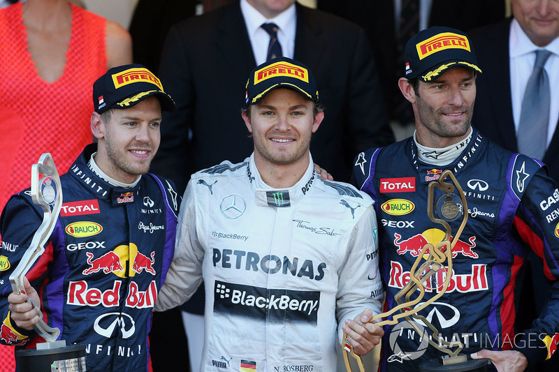 Podio: ganador de la carrera Nico Rosberg, Mercedes AMG F1, segundo puesto Sebastian Vettel, Red Bull Racing, tercer puesto Mark Webber, Red Bull Racing