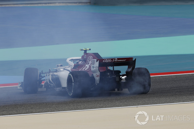 Charles Leclerc, Sauber C37 en tête-à-queue