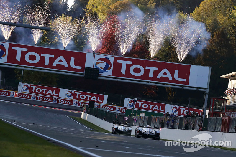 Race winners #8 Toyota Gazoo Racing Toyota TS050: Sébastien Buemi, Kazuki Nakajima, Fernando Alonso, second place #7 Toyota Gazoo Racing Toyota TS050: Mike Conway, Jose Maria Lopez, Kamui Kobayashi