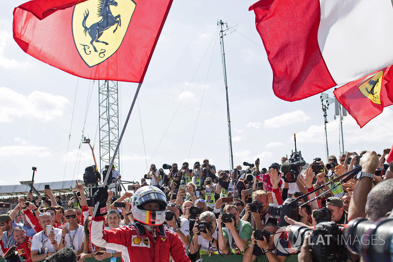 El ganador: Sebastian Vettel, Ferrari