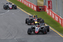 Kevin Magnussen, Haas F1 Team VF-18 leads Max Verstappen, Red Bull Racing RB14