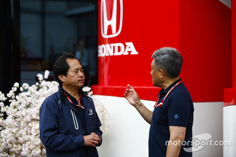 Toyoharu Tanabe, F1 Technical Director, Honda, with Masashi Yamamoto, General Manager, Honda Motorsport