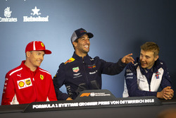 Kimi Raikkonen, Ferrari, Daniel Ricciardo, Red Bull Racing and Sergey Sirotkin, Williams in the Press Conference