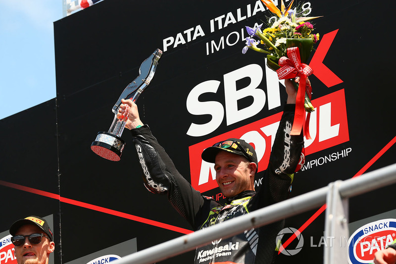 Podio: il vincitore della gara Jonathan Rea, Kawasaki Racing