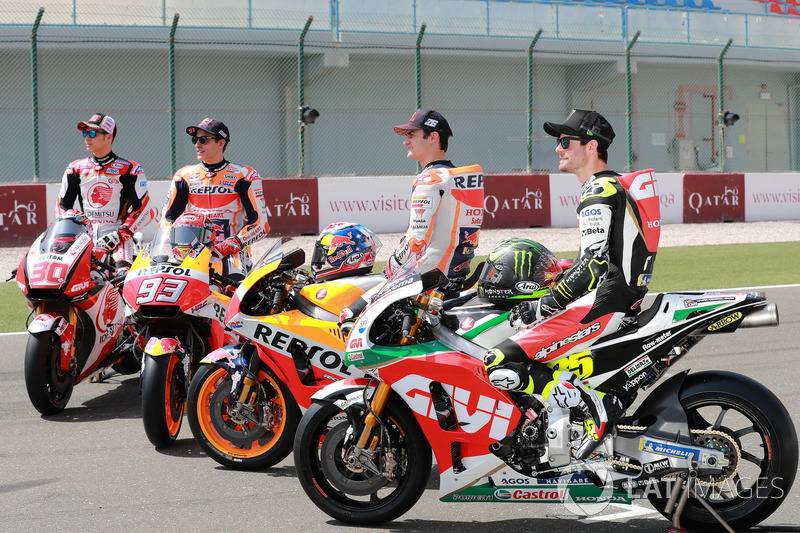 Takaaki Nakagami, Team LCR Honda, Marc Marquez, Repsol Honda Team, Dani Pedrosa, Repsol Honda Team, Cal Crutchlow, Team LCR Honda