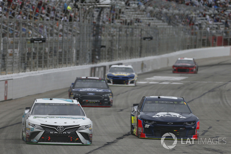 Gray Gaulding, BK Racing Toyota Camry Alex Bowman, Hendrick Motorsports, Axalta Chevrolet Camaro