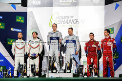 Podium GTE Pro: winners Andy Priaulx, Harry Tincknell, Ford Chip Ganassi Racing, second place Richard Lietz, Frédéric Makowiecki, Porsche GT Team, third place James Calado, Alessandro Pier Guidi, AF Corse
