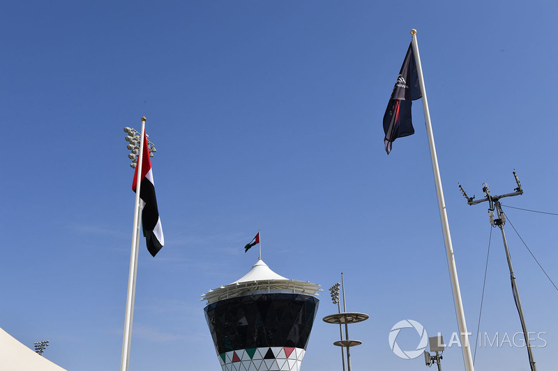 Shams Tower and flags