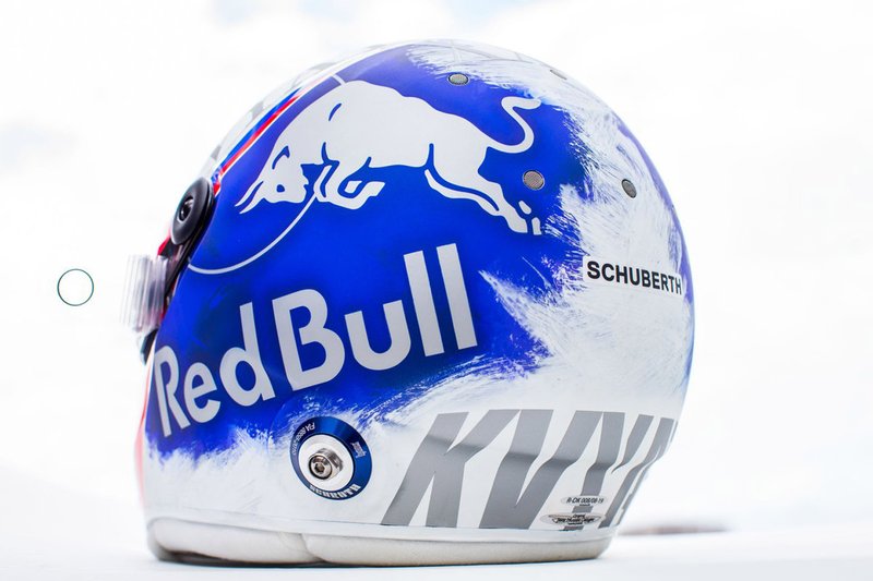 El casco de Daniil Kvyat, Toro Rosso, para el GP de Rusia (no le dejaron usarlo)