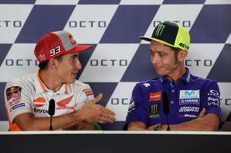 Valentino Rossi, Yamaha Factory Racing, Marc Marquez, Repsol Honda Team, durante la conferenza stampa