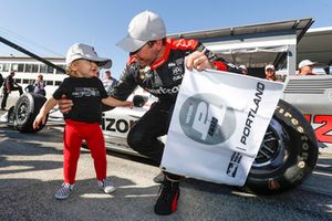 Verizon P1 Pole Award winner Will Power, Team Penske Chevrolet with son Beau William