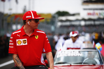 Kimi Raikkonen, Ferrari,en el desfile de pilotos