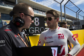 Romain Grosjean, Haas F1 Team, on the grid