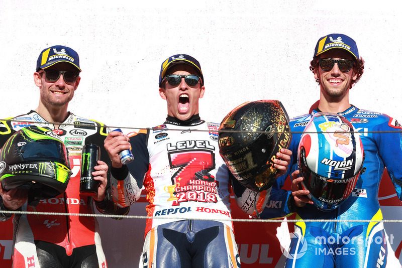 Podio: Marc Marquez, Repsol Honda Team, Cal Crutchlow, Team LCR Honda, Alex Rins, Team Suzuki MotoGP