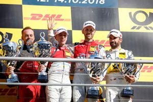 Podium: Winnaar René Rast, Audi Sport Team Rosberg, nummer twee Robin Frijns, Audi Sport Team Abt Sportsline, nummer drie Timo Glock, BMW Team RMG