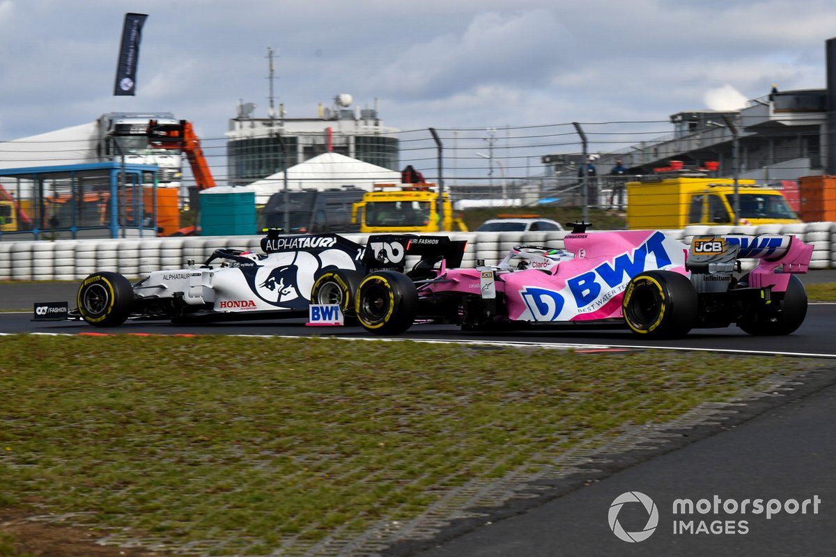 Pierre Gasly, AlphaTauri AT01, Sergio Perez, Racing Point RP20
