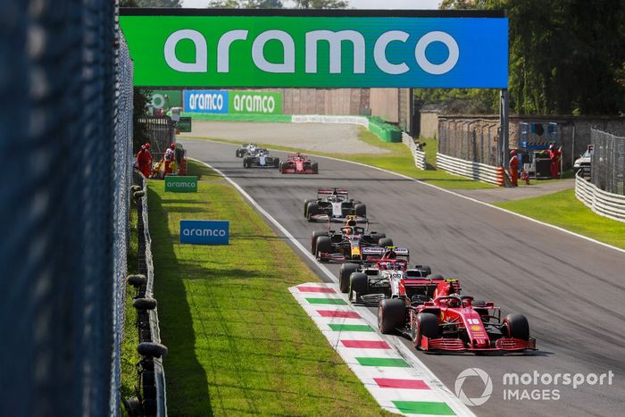 Charles Leclerc, Ferrari SF1000, Antonio Giovinazzi, Alfa Romeo Racing C39, Alex Albon, Red Bull Racing RB16, Romain Grosjean, Haas VF-20