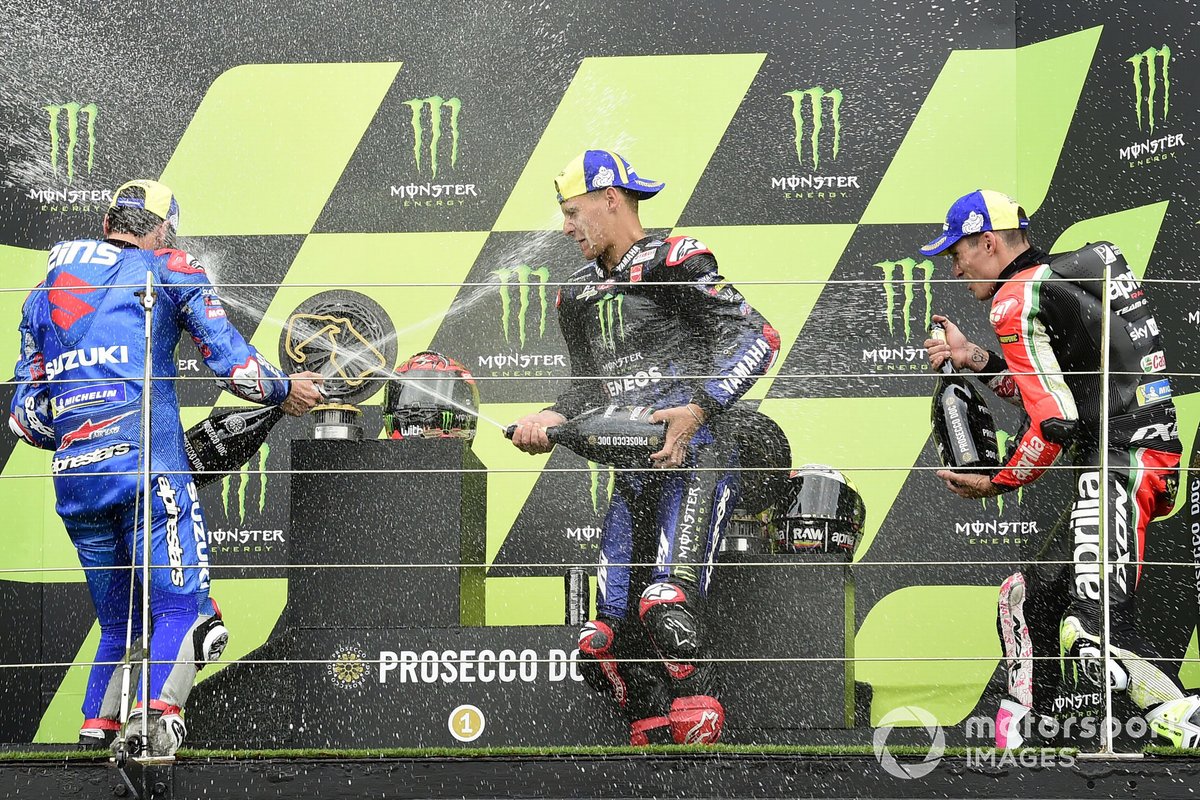 Alex Rins, Team Suzuki MotoGP, Fabio Quartararo, Yamaha Factory Racing, Aleix Espargaro, Aprilia Racing Team Gresini