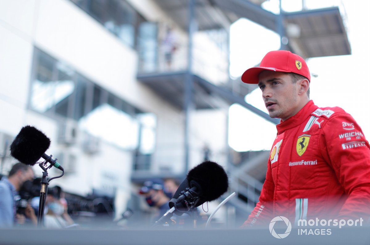 Charles Leclerc, Ferrari SF21, intervistato dopo le qualifiche
