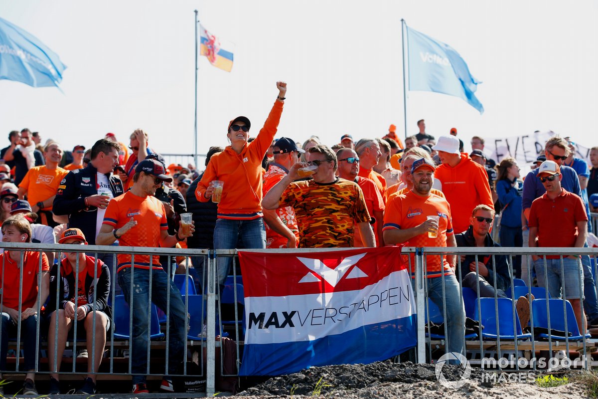 Fans of Max Verstappen, Red Bull Racing, in the grandstands