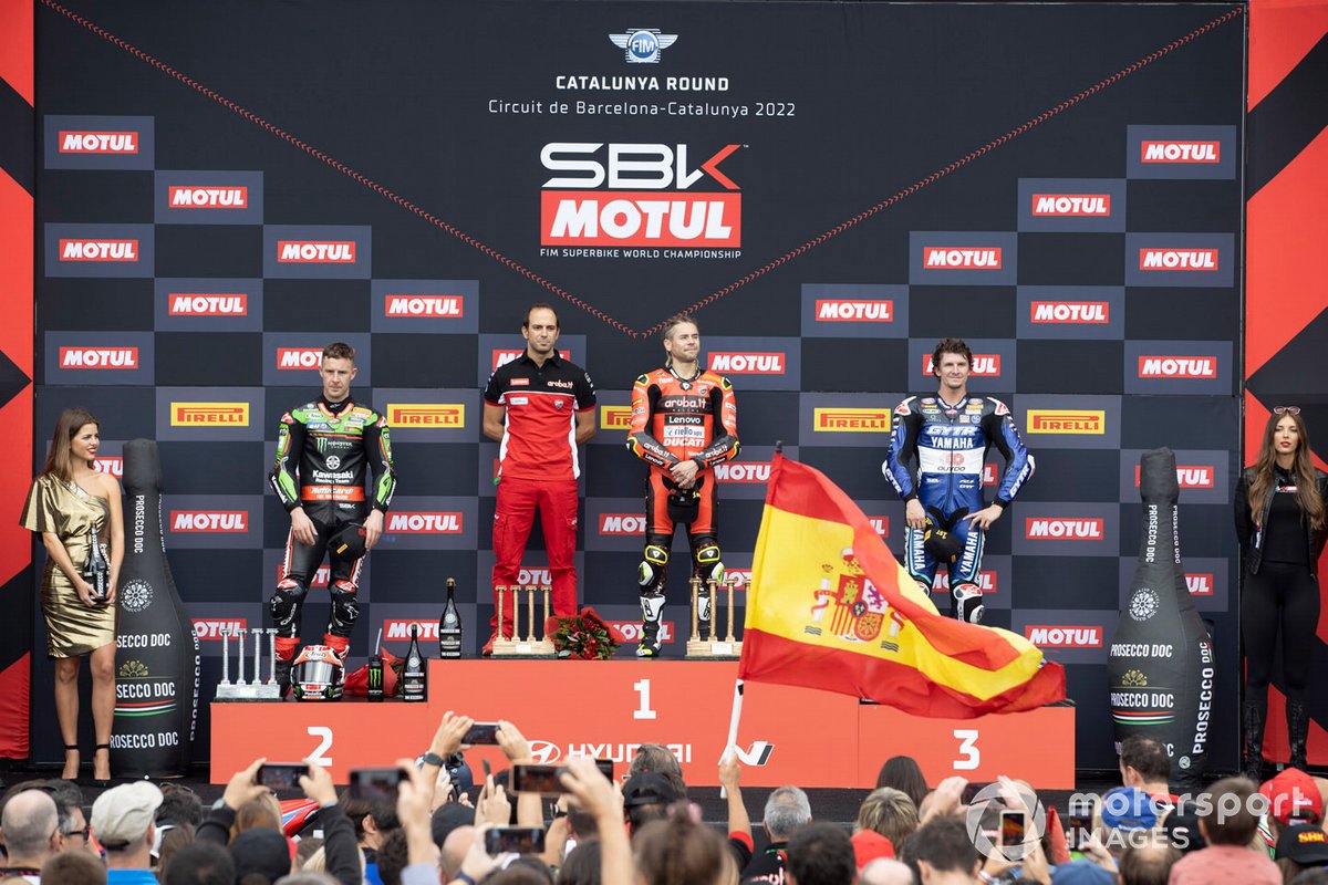 Jonathan Rea, Kawasaki Racing Team WSBK, Alvaro Bautista, Aruba.it Racing Ducati, Garrett Gerloff, GRT Yamaha WorldSBK