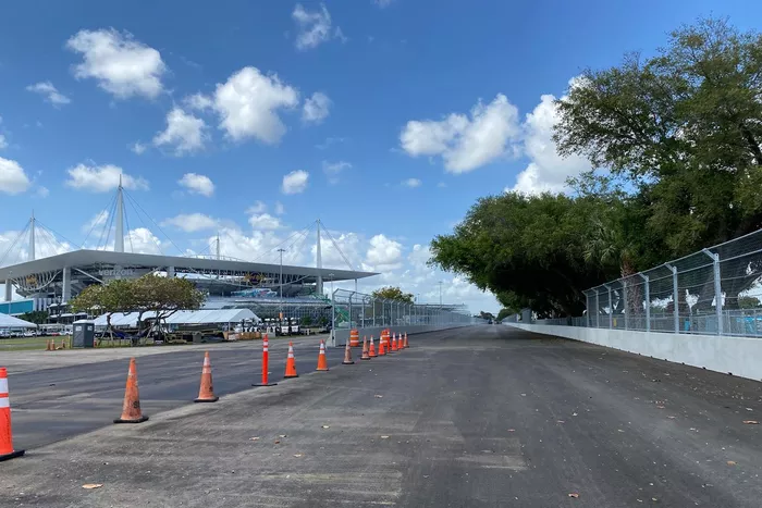 Aspectos de la construcción de la pista para el GP de Miami