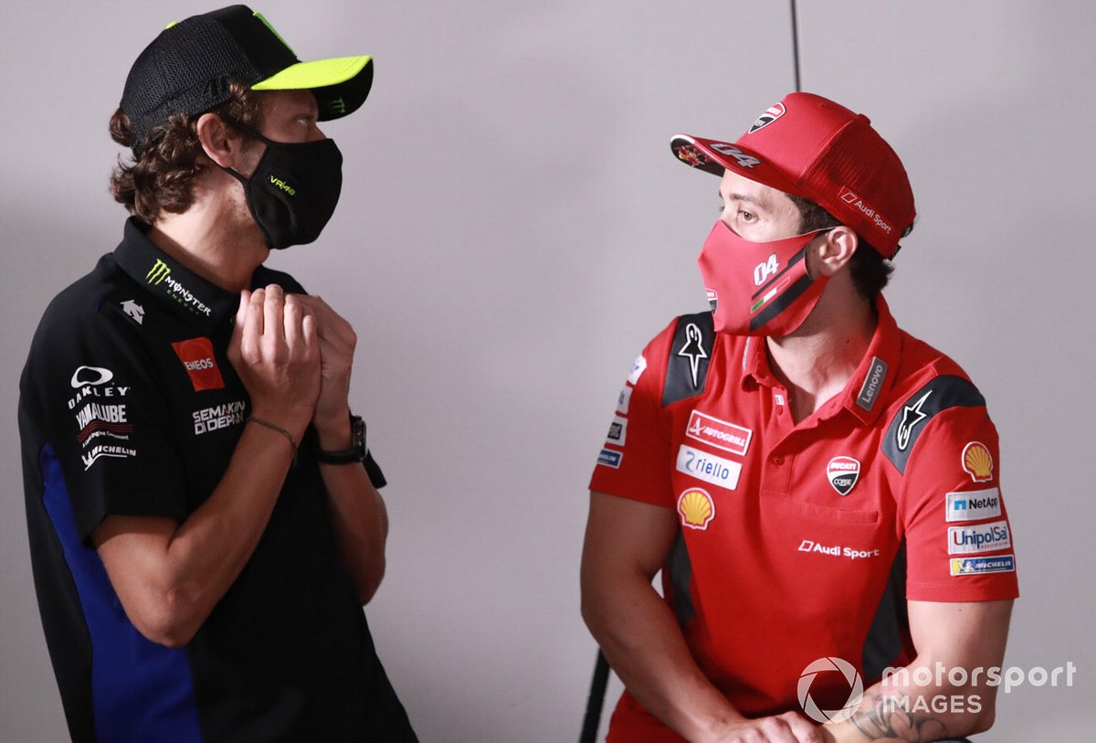 Valentino Rossi, Yamaha Factory Racing, Andrea Dovizioso, Ducati Team