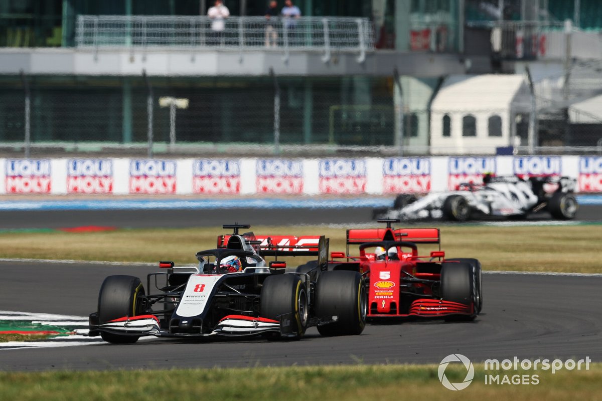 Romain Grosjean, Haas VF-20, Sebastian Vettel, Ferrari SF1000