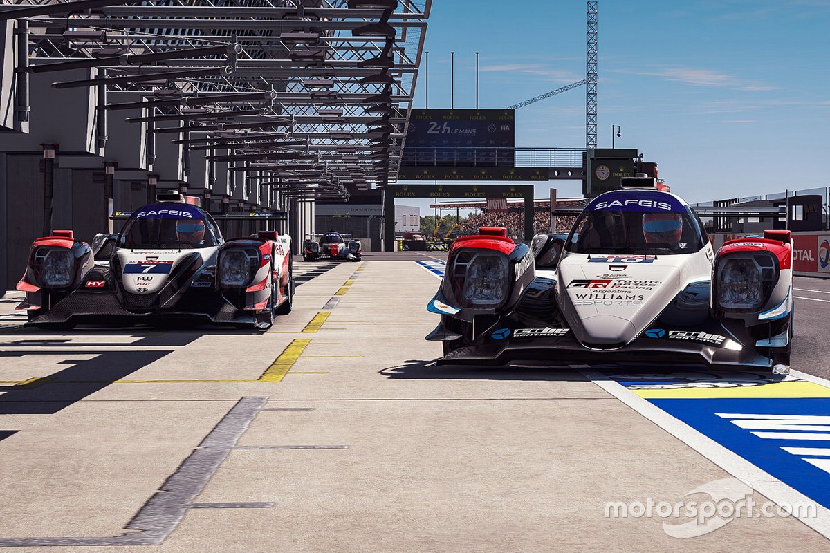 #10 Toyota Gazoo Racing Arg Oreca 07 LMP2: Nelson Piquet Jr., Julian Santero, Fabrizio Gobbi, Moreno Sirica, #7 Toyota Gazoo Racing Oreca 07 LMP2: Mike Conway, Kamui Kobayashi, Jose Maria Lopez, Maxime Brient