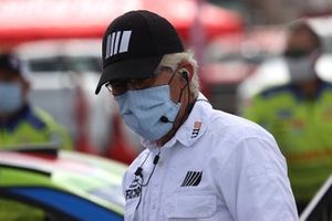 NASCAR official with a mask