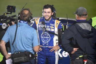 Race winner Chase Elliott, Hendrick Motorsports Chevrolet Kelley Blue Book speaks to the media